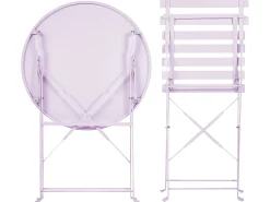 Best Beliani Set bistrot Pieghevole FIORI Metallo Viola