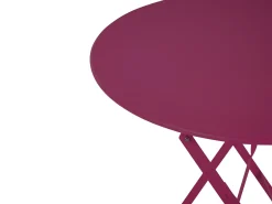 Hot Beliani Set bistrot Pieghevole FIORI Metallo Bordeaux Rosso