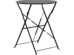 Beliani Set bistrot Pieghevole FIORI Metallo Nero