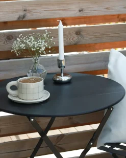 Beliani Set bistrot Pieghevole FIORI Metallo Nero