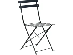 Beliani Set bistrot Pieghevole FIORI Metallo Nero