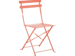 New Beliani Set bistrot Pieghevole FIORI Metallo Corallo Rosso