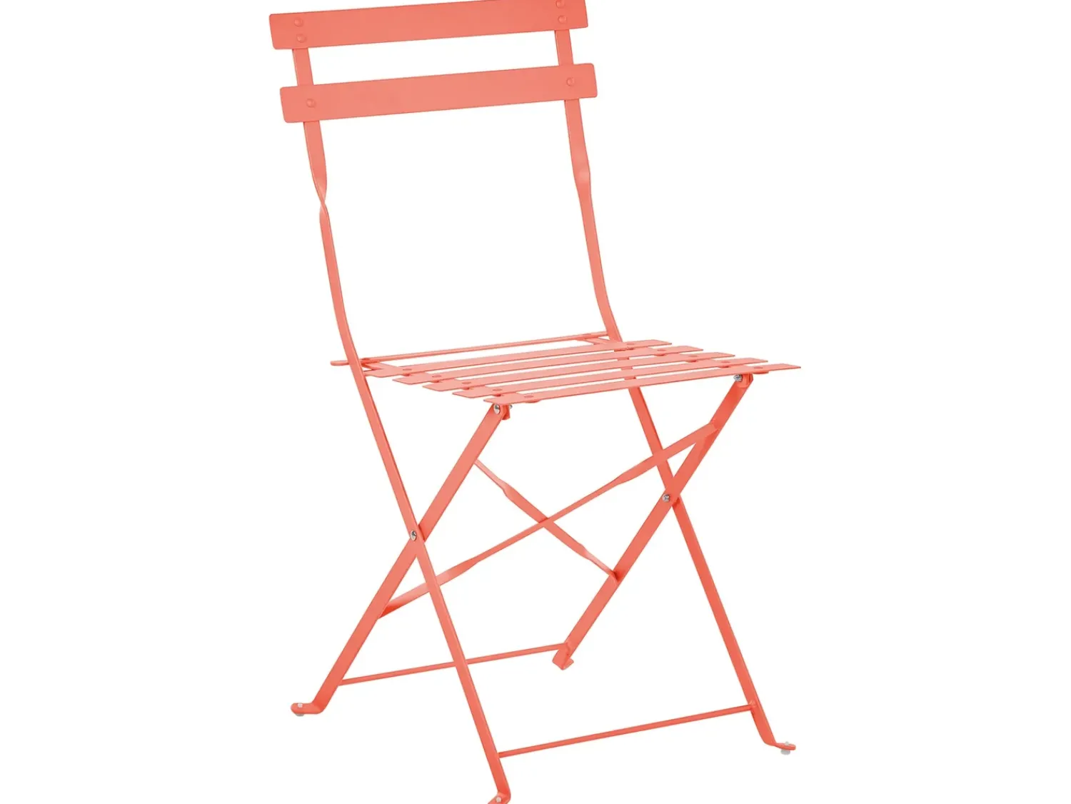 New Beliani Set bistrot Pieghevole FIORI Metallo Corallo Rosso