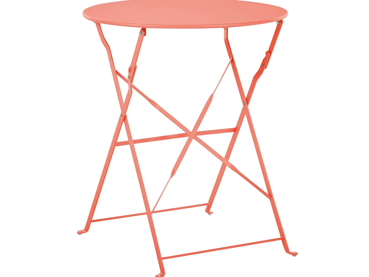 New Beliani Set bistrot Pieghevole FIORI Metallo Corallo Rosso