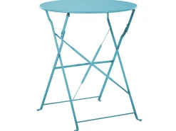 New Beliani Set bistrot Pieghevole FIORI Metallo oltremare Blu