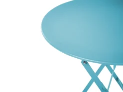New Beliani Set bistrot Pieghevole FIORI Metallo oltremare Blu