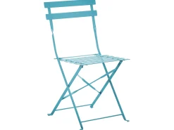 New Beliani Set bistrot Pieghevole FIORI Metallo oltremare Blu