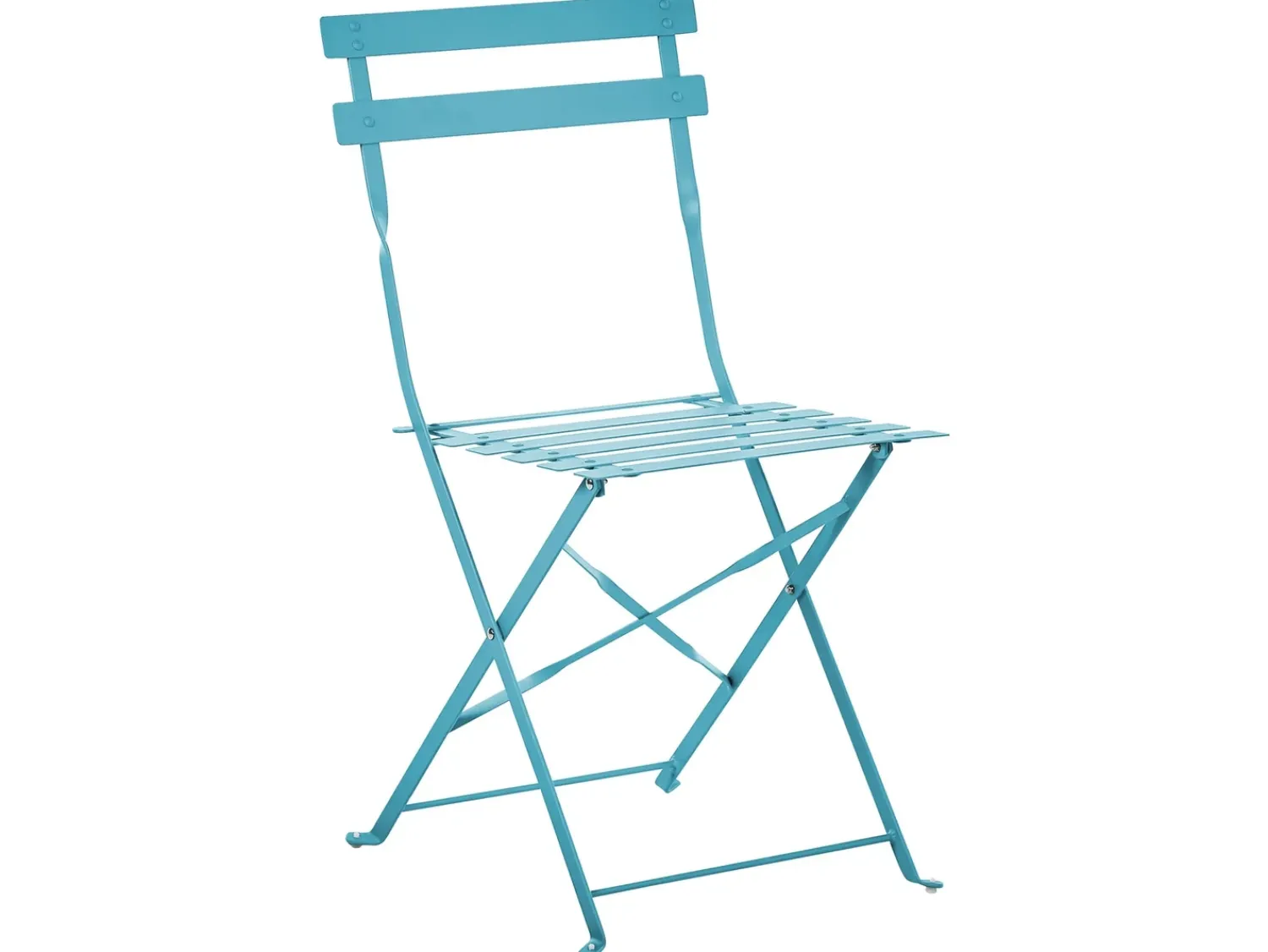 New Beliani Set bistrot Pieghevole FIORI Metallo oltremare Blu