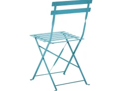 New Beliani Set bistrot Pieghevole FIORI Metallo oltremare Blu