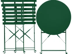 Beliani Set bistrot Pieghevole FIORI Metallo scuro Verde