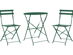 Beliani Set bistrot Pieghevole FIORI Metallo scuro Verde