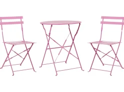 Sale Beliani Set bistrot Pieghevole FIORI Metallo Rosa