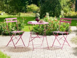 Sale Beliani Set bistrot Pieghevole FIORI Metallo Rosa