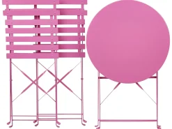 Sale Beliani Set bistrot Pieghevole FIORI Metallo Rosa