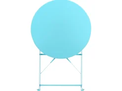 Beliani Set bistrot Pieghevole FIORI Metallo Turchese Blu