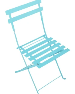 Beliani Set bistrot Pieghevole FIORI Metallo Turchese Blu