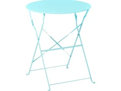 Beliani Set bistrot Pieghevole FIORI Metallo Turchese Blu