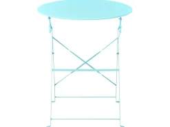 Beliani Set bistrot Pieghevole FIORI Metallo Turchese Blu