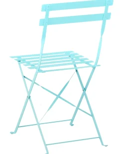 Beliani Set bistrot Pieghevole FIORI Metallo Turchese Blu