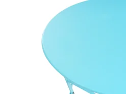 Beliani Set bistrot Pieghevole FIORI Metallo Turchese Blu