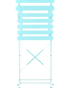 Beliani Set bistrot Pieghevole FIORI Metallo Turchese Blu