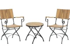 Clearance Beliani Pieghevole LASCARI Legno d'acacia Marrone chiaro Marrone Nero
