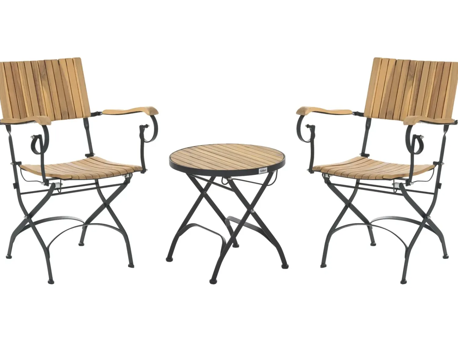 Clearance Beliani Pieghevole LASCARI Legno d'acacia Marrone chiaro Marrone Nero