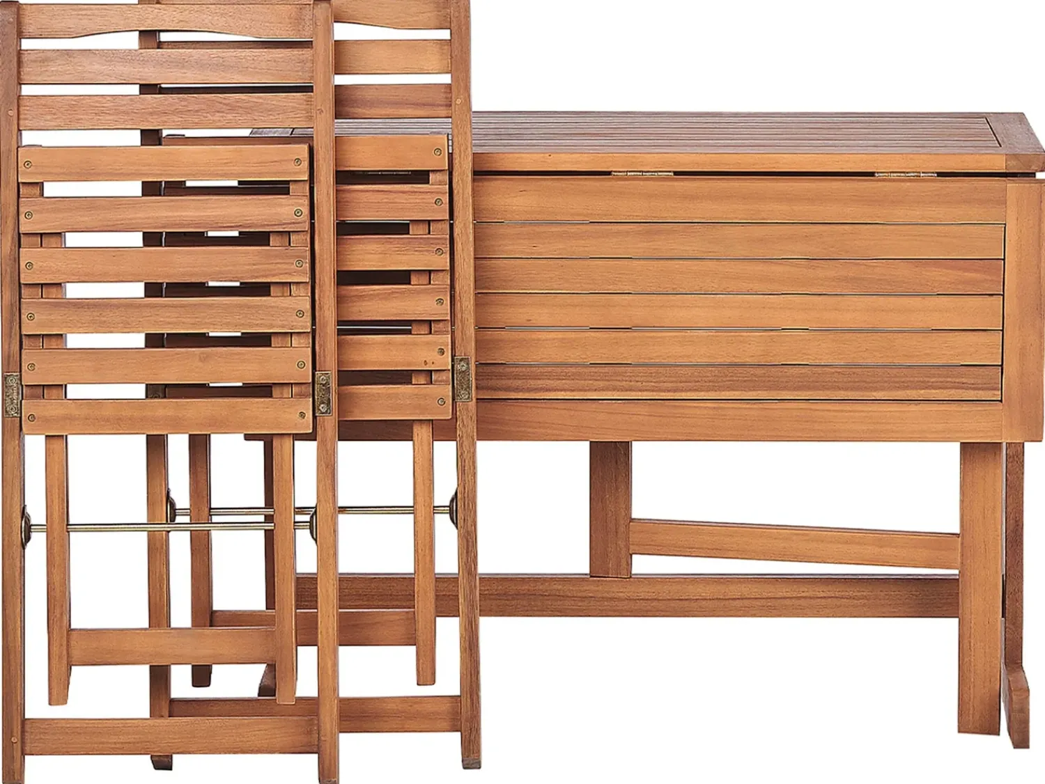 Beliani Set bistrot Pieghevole LENOLA Legno d'acacia Marrone