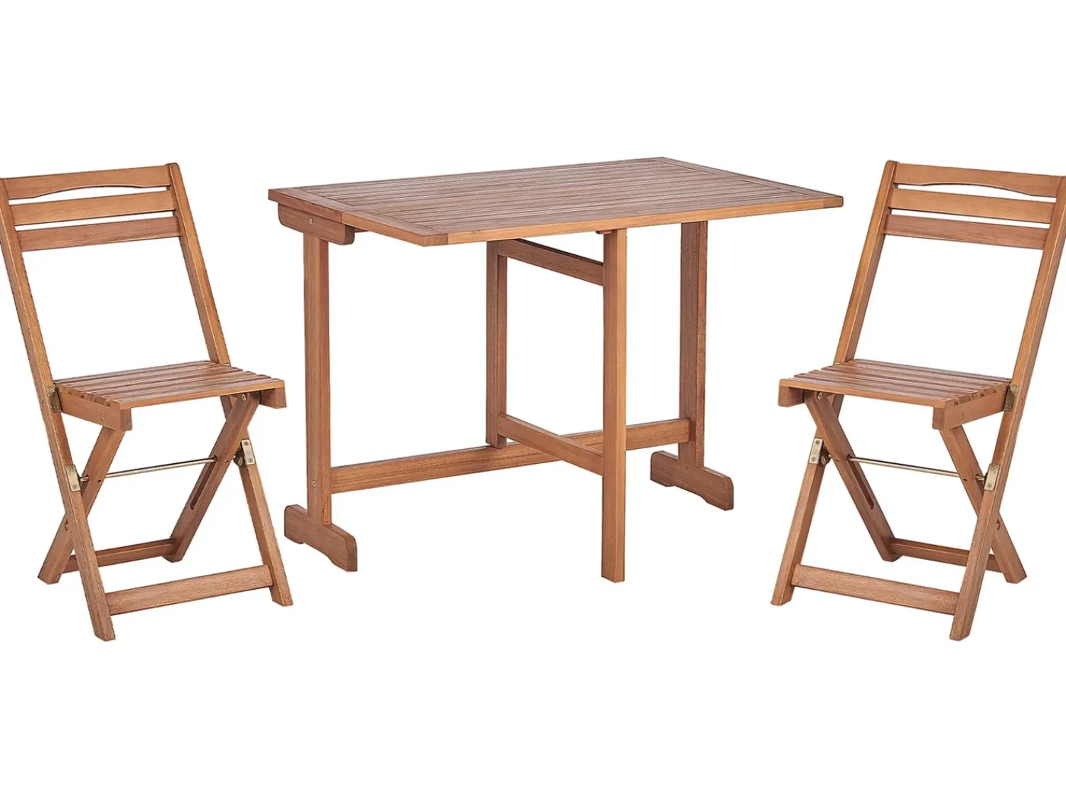 Beliani Set bistrot Pieghevole LENOLA Legno d'acacia Marrone
