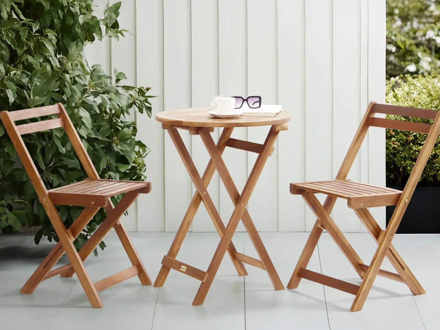 Best Beliani Set bistrot Pieghevole SACILE Legno d'acacia Marrone