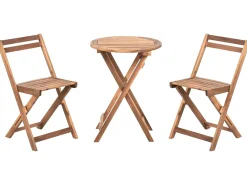 Best Beliani Set bistrot Pieghevole SACILE Legno d'acacia Marrone