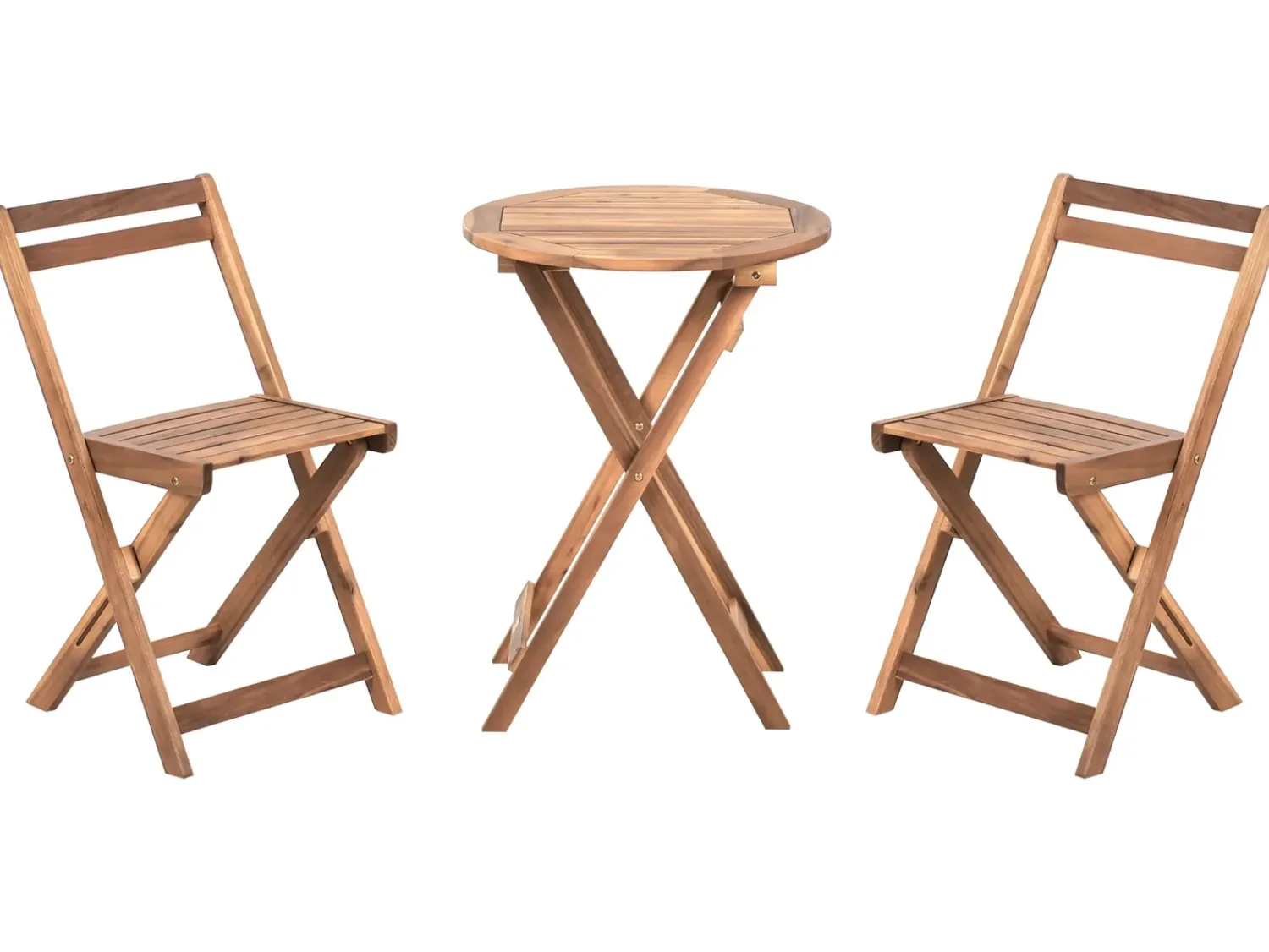 Best Beliani Set bistrot Pieghevole SACILE Legno d'acacia Marrone