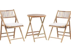 Hot Beliani Set bistrot Pieghevole SAVELLETRI Bambù Marrone Bianco Marrone