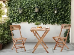 Outlet Beliani Set bistrot Pieghevole SOLAROLO Legno di acacia certificato Marrone