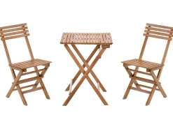 Outlet Beliani Set bistrot Pieghevole SOLAROLO Legno di acacia certificato Marrone