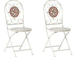 Clearance Beliani Pieghevole SPELLO Metallo Bianco Bianco Grigio Rosso