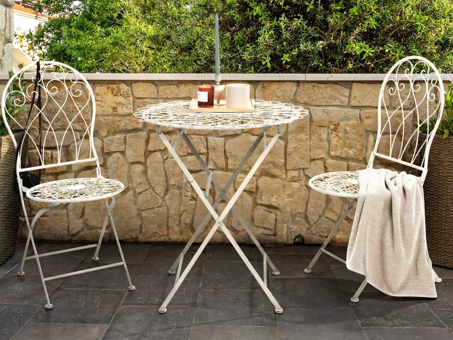 Sale Beliani Pieghevole STIFFE Metallo Bianco