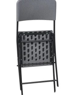 Hot Beliani Set bistrot Pieghevole TRAPPETO Grigio Grigio Nero