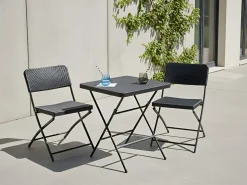 Hot Beliani Set bistrot Pieghevole TRAPPETO Nero