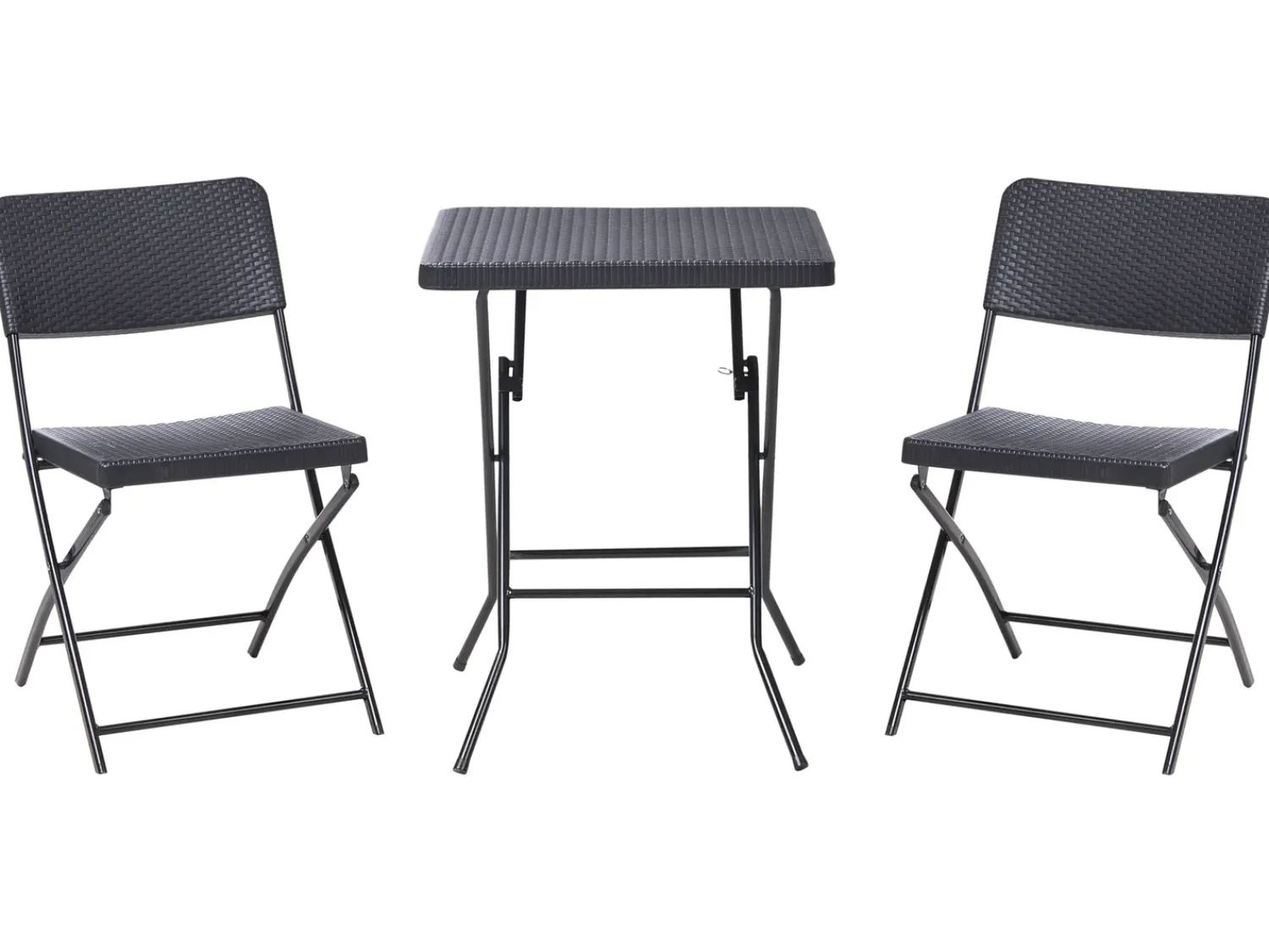 Hot Beliani Set bistrot Pieghevole TRAPPETO Nero