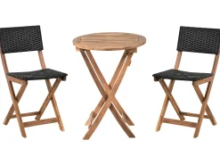 Hot Beliani Set bistrot RIVAROTTA Legno d'acacia Marrone/Nero Marrone Nero