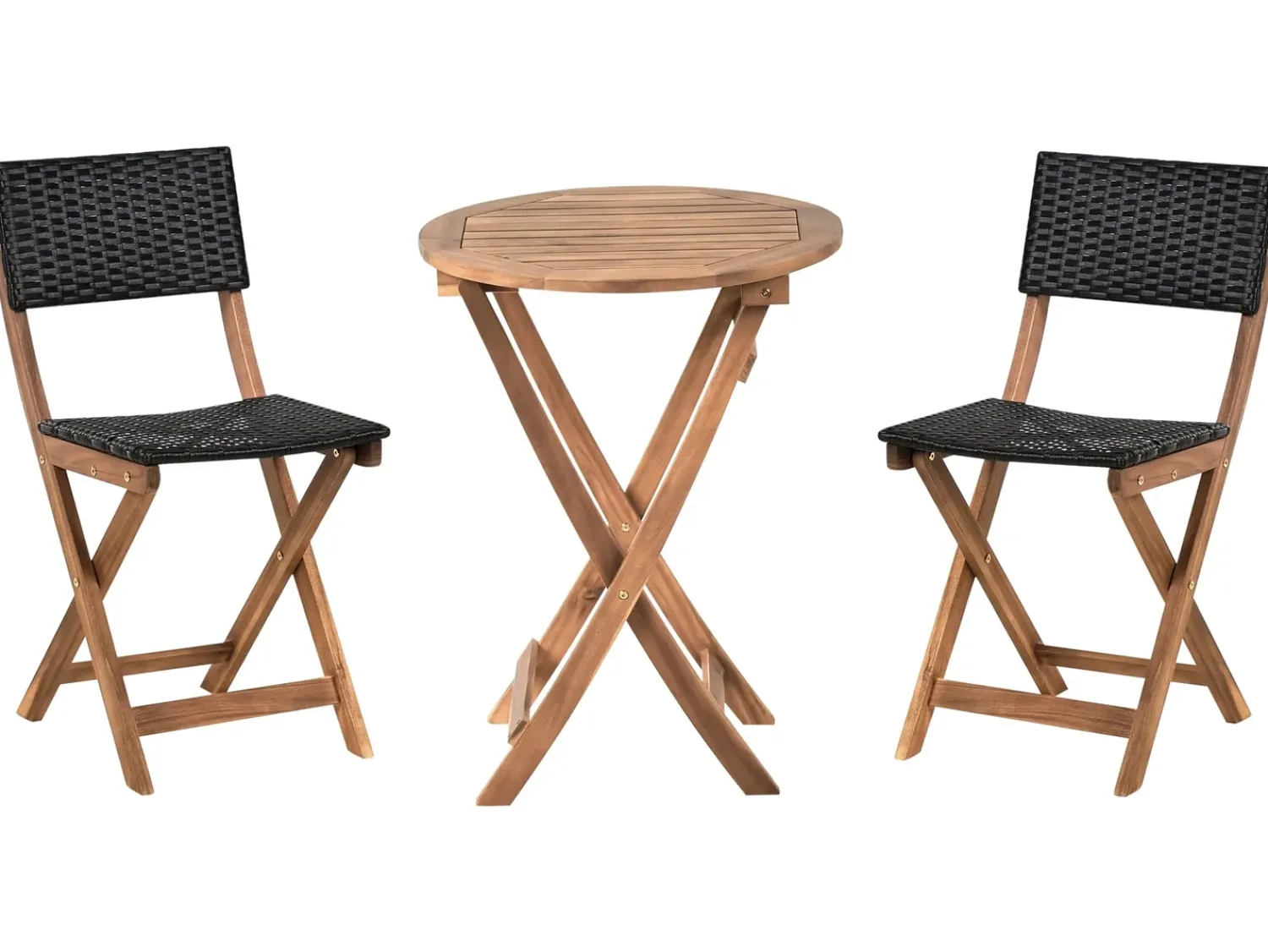 Hot Beliani Set bistrot RIVAROTTA Legno d'acacia Marrone/Nero Marrone Nero