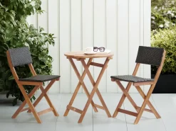 Hot Beliani Set bistrot RIVAROTTA Legno d'acacia Marrone/Nero Marrone Nero