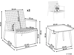 Sale Beliani Set bistrot ZIRIA Rattan sintetico (PE) Marrone Marrone Nero