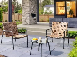 Sale Beliani Set bistrot ZIRIA Rattan sintetico (PE) Marrone Marrone Nero