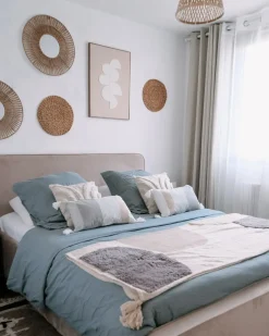 Best Beliani Set Copripiumino AVONDALE Raso di Cotone Grigio