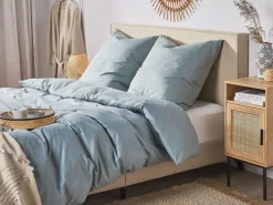 Best Beliani Set Copripiumino AVONDALE Raso di Cotone Grigio