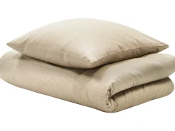 Beliani Set Copripiumino AVONDALE Raso di Cotone Beige
