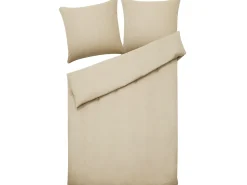 Beliani Set Copripiumino AVONDALE Raso di Cotone Beige
