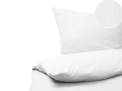 Discount Beliani Set Copripiumino AVONDALE Raso di Cotone 155 x 220 cm Bianco